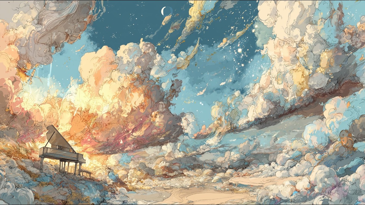 Piano Feathers Sky - Focus Music Level-l | Music Meditation