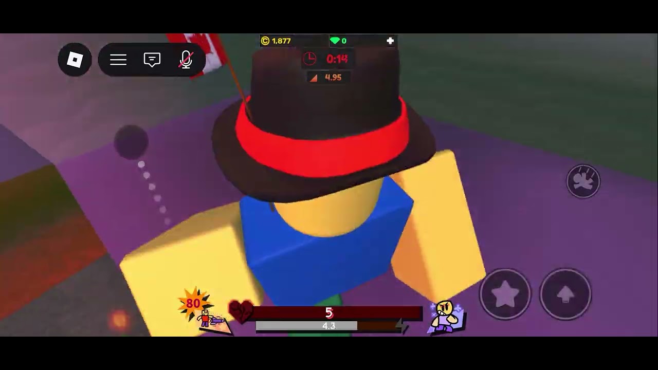 Normal game play of trying to kill people in Roblox 