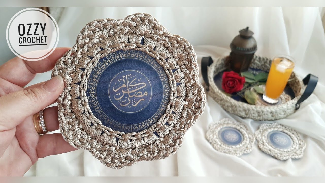 كروشيه كوستر بالخشب والكروشيه  _  Ozzy Crochet