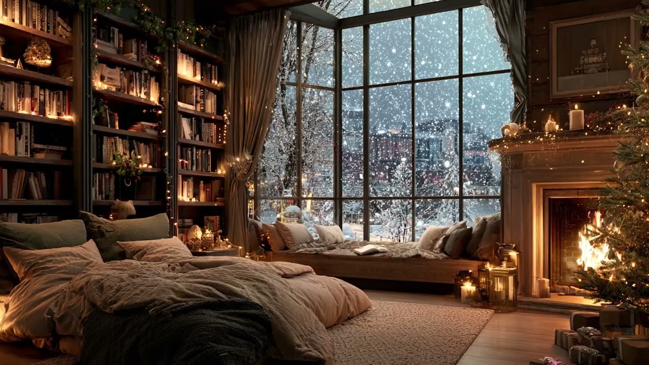 Warm Christmas Piano Music by the Fireplace – Relaxing Holiday Instrumentals