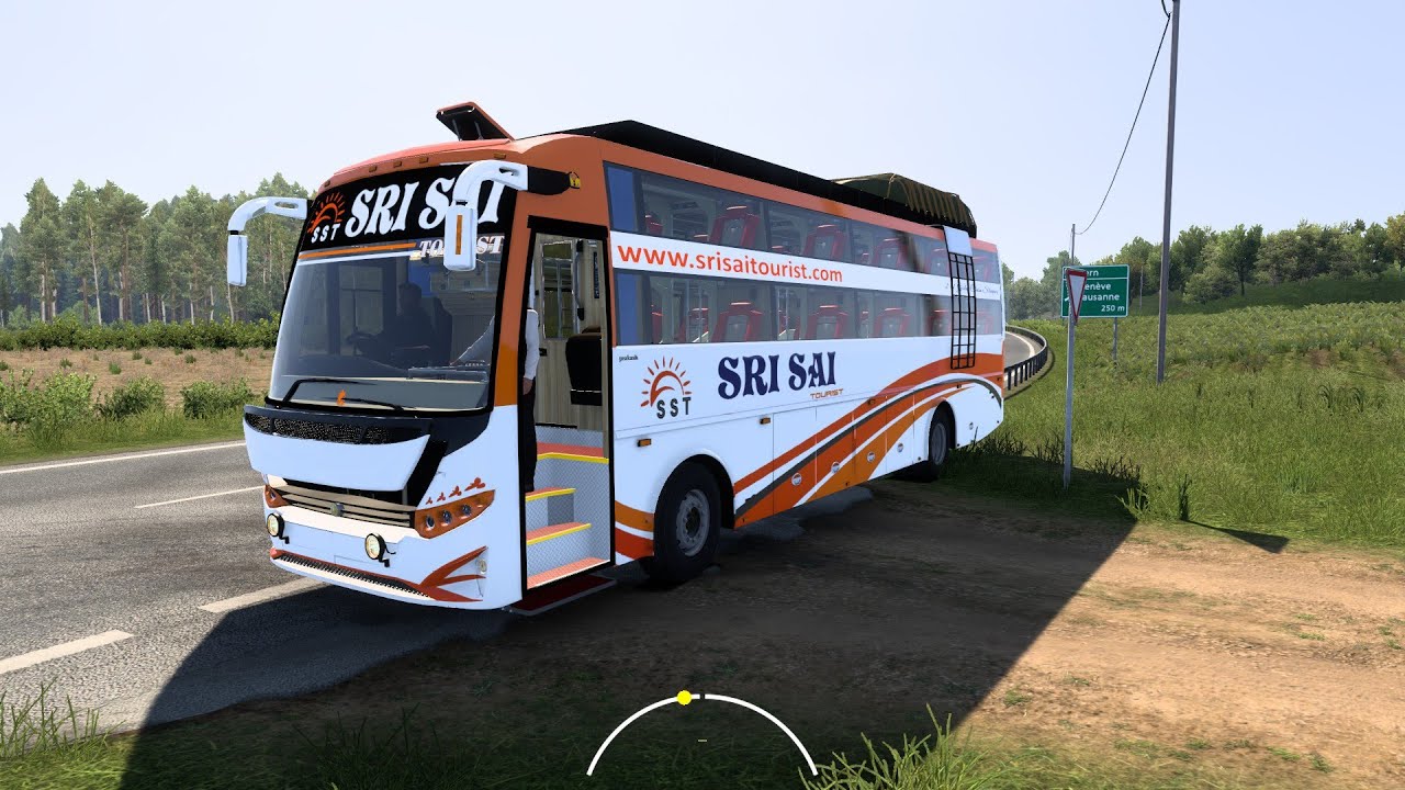 🔥 SRI SAI Tourist Bus Mod – Ultra Realistic Highway Drive | ETS2 India Mod 🇮🇳 || #ets2 || #75