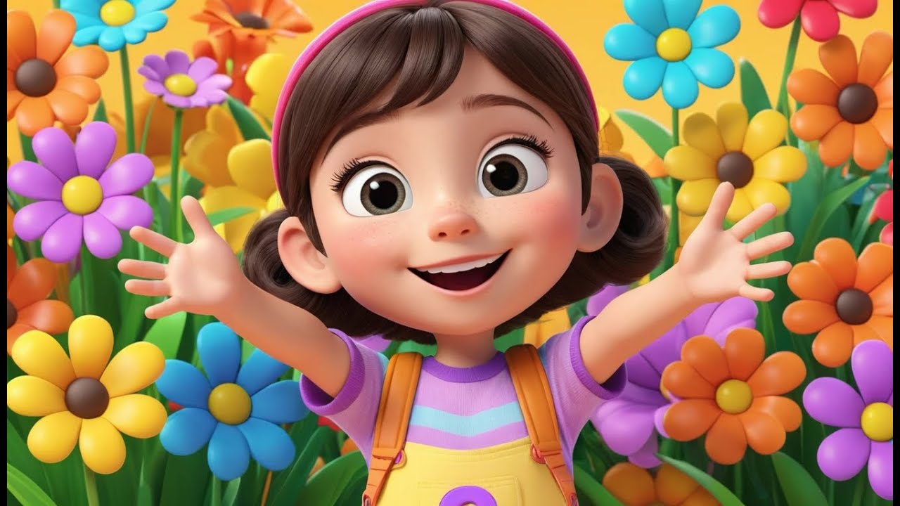 Five Little Flowers Growing Tall | Fun Counting Song for Kids | Colorful Garden Rhyme