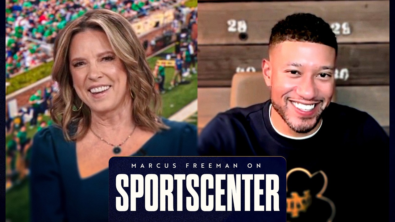 Marcus Freeman Joins Hannah Storm on Sportscenter after Notre Dame Football's Sugar Bowl Win