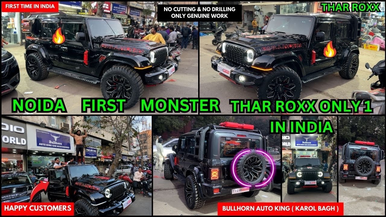 Thar Roxx Modification 2025 ✅ Noida First Monster Thar Roxx In India 🔥 bullhorn auto king