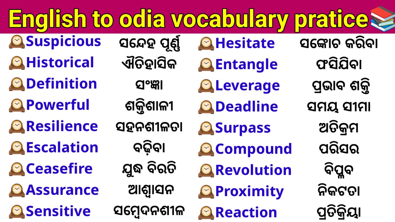 English to odia vocabulary//Daily use english word meaning in odia//Basic word meaning pratice odia/