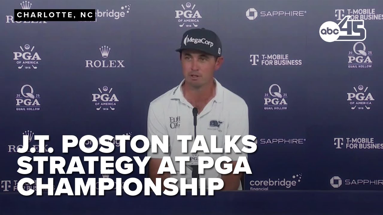 North Carolina's J.T. Poston discusses strategy after first round at PGA Championship