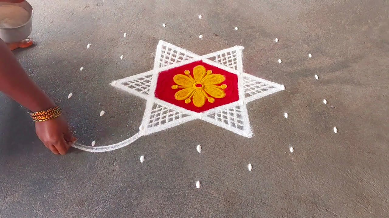 7×4 simple rangoli design 🙏❤️❤️