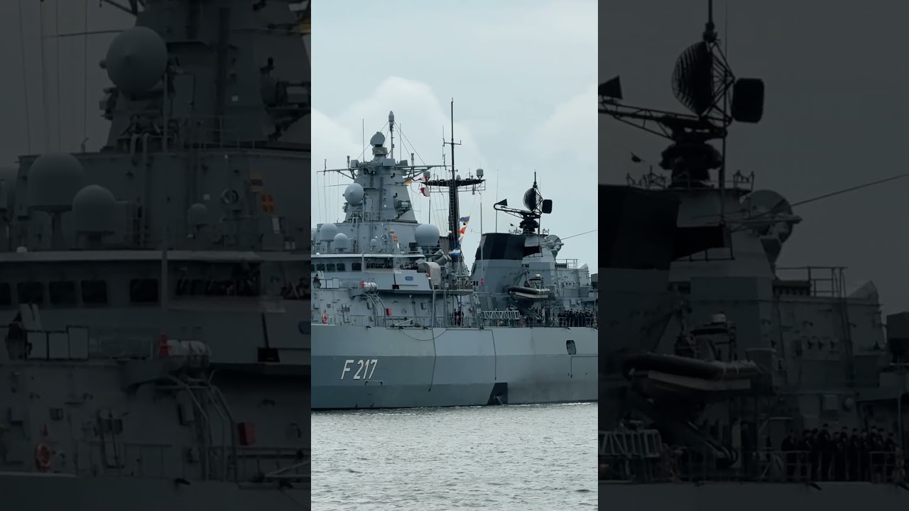 Frigatte Bavaria (F 217) Листья Rostock Port 5.6.2025 To Baltic SeeMan&ouml;ver #Baltops 2025