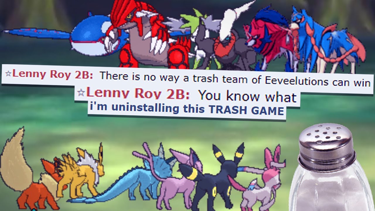 Salty Legendary Spammer vs Full Eeveelution team