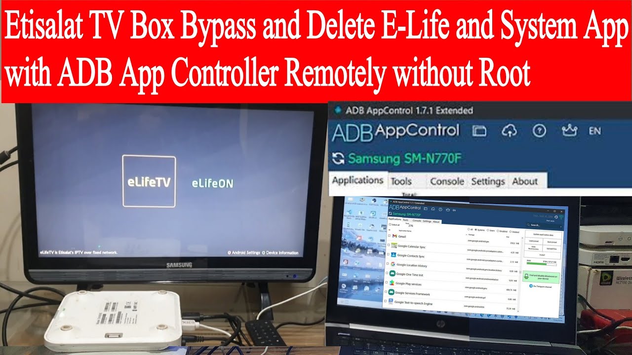 How to Unlock Etisalat Android Tv | Remove E-Life System app with adb app controller urdu/hindi