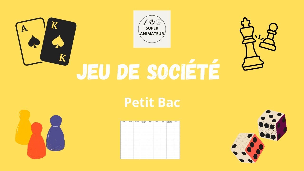 Jeu Petit bac - Baccalauréat -  Activité Culturelle Apprendre de nouveaux mots et leurs orthographe