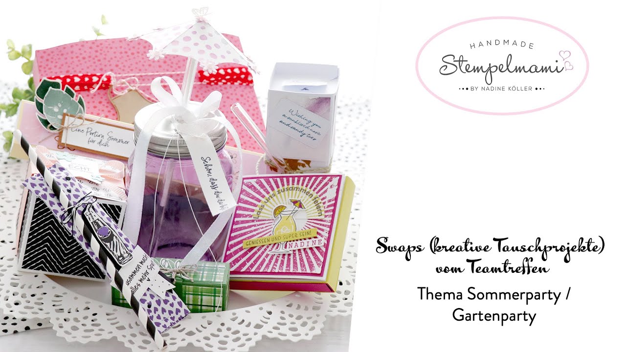 8 Swapideen | Swaps vom Teamtreffen | Thema Sommerparty / Gartenparty | Kreative Tauschprojekte