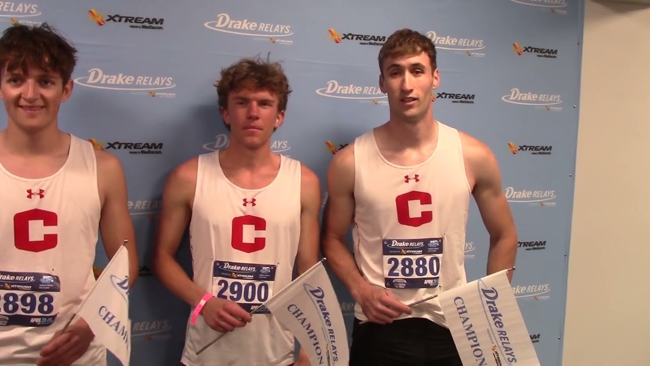 Central College 1st Place Iowa College Men's Distance Medley Relay at Drake Relays