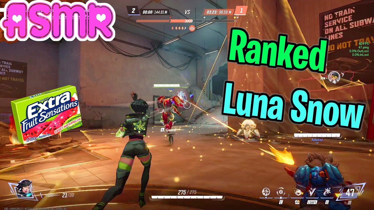 ASMR Gaming 🍀 Marvel Rivals Ranked Luna Snow Relaxing Gum Chewing + Controller Sounds Whispering 💤