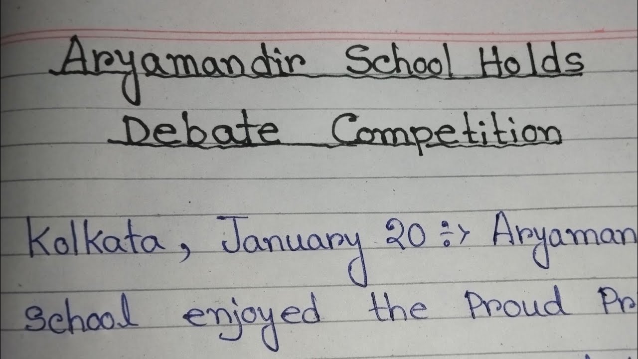 Arya Mandir school hold debate competition// notice writing.