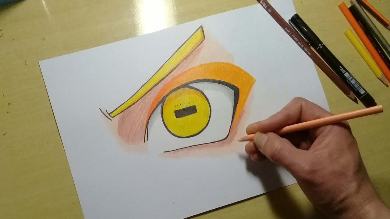 TUTORIAL COMO DESENHAR o OLHO do NARUTO modo SENIN passo a passo