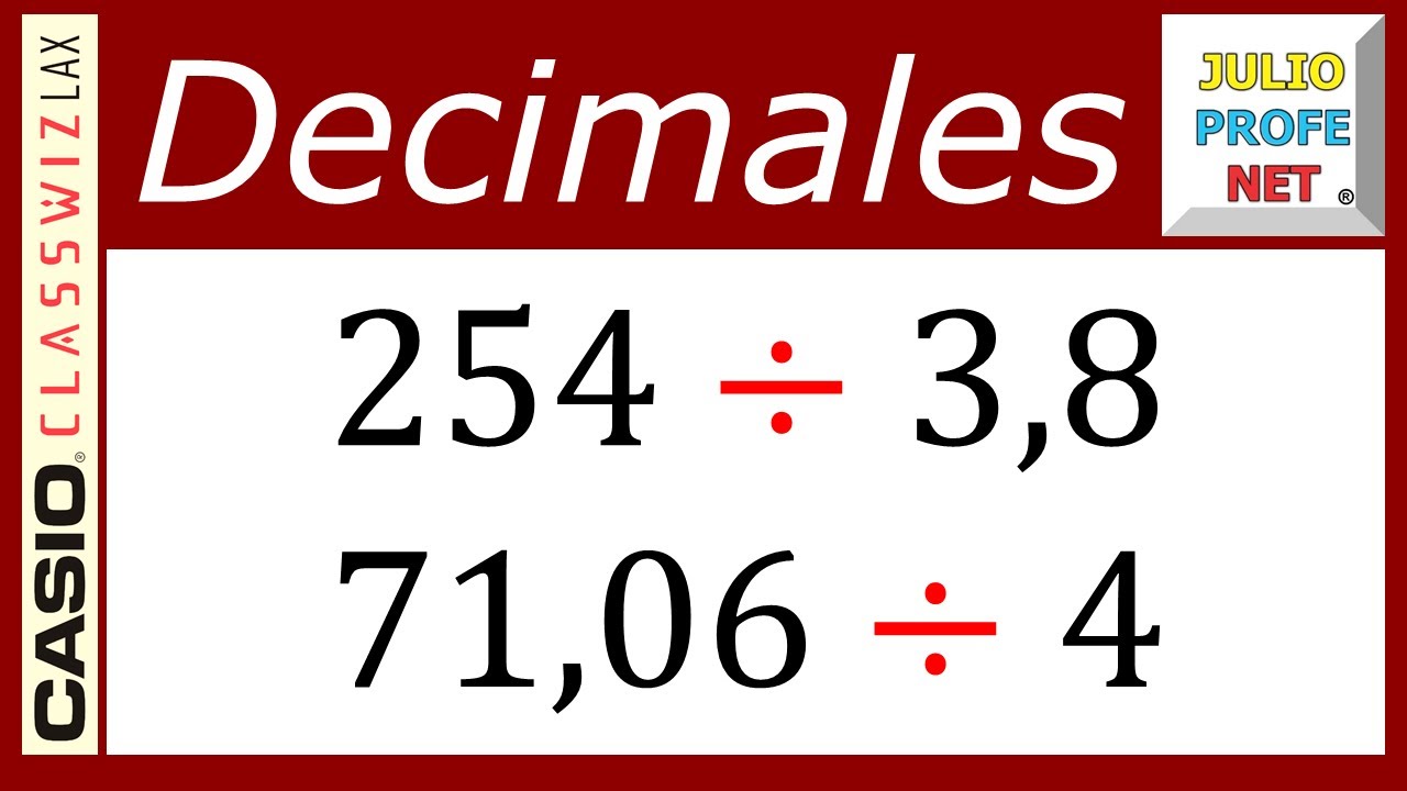 División de números decimales | Video 2 #julioprofe y #casio