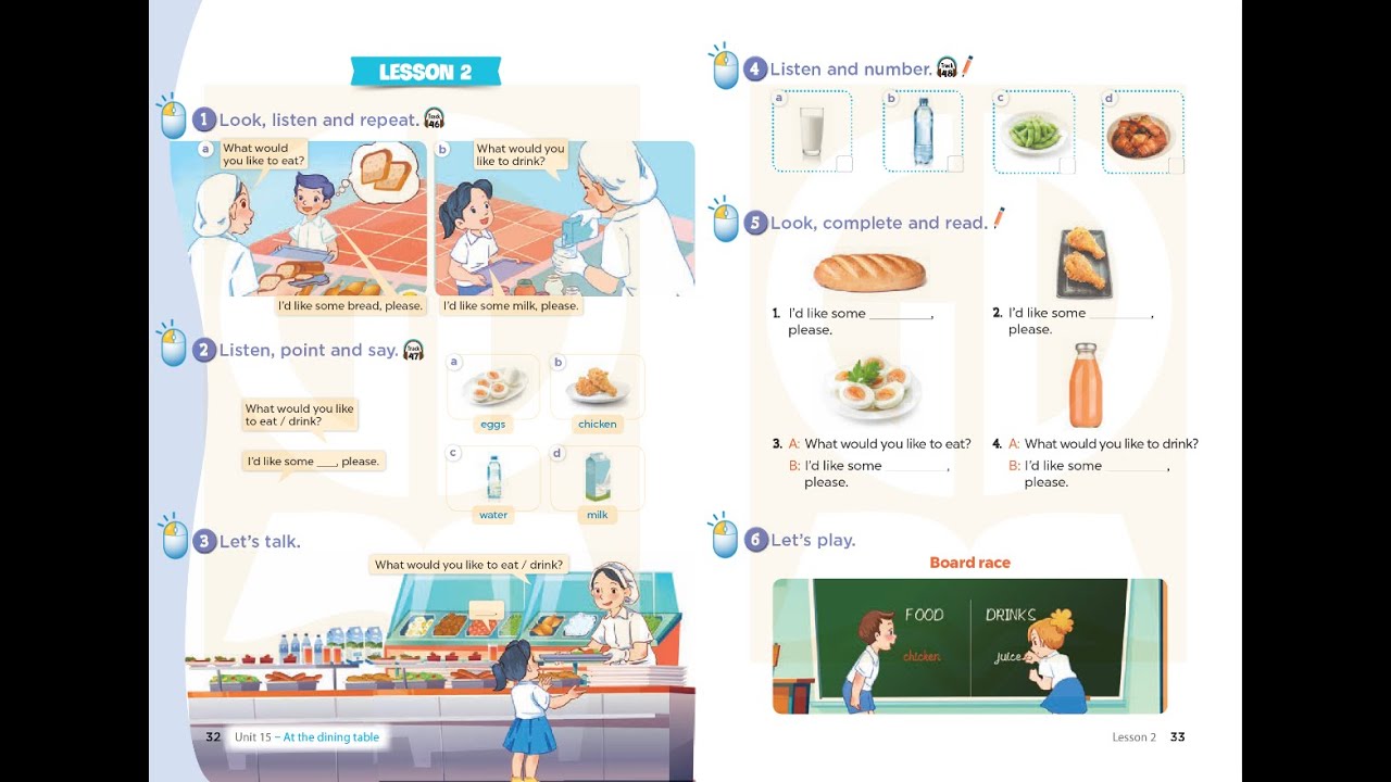 Tiếng Anh 3 Global Success - Unit 15: At the dining table (Lesson 2)