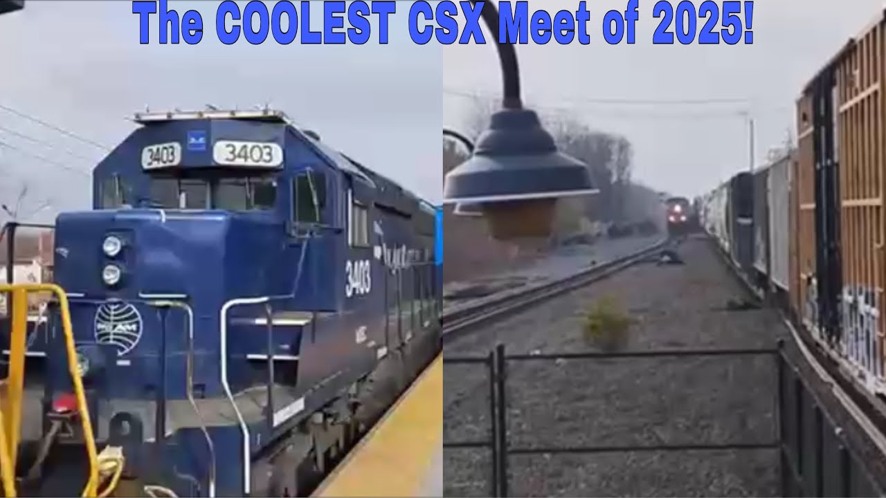 CSX M419 встречает CSX M404 при участии Pan Am Railways SD40-2 #3403!