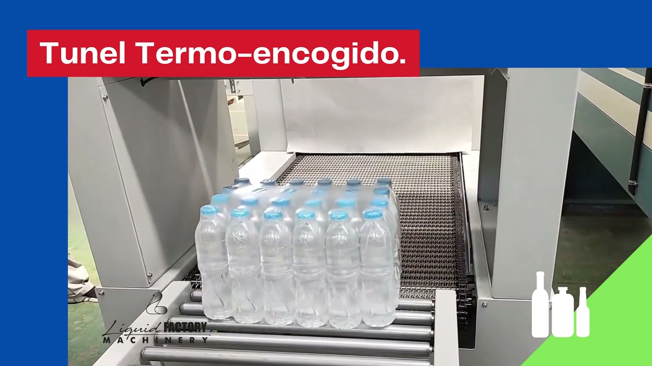 Emplayadora y Tunel de Termo Encogido para botellas Automática Liquid Factory Colombia