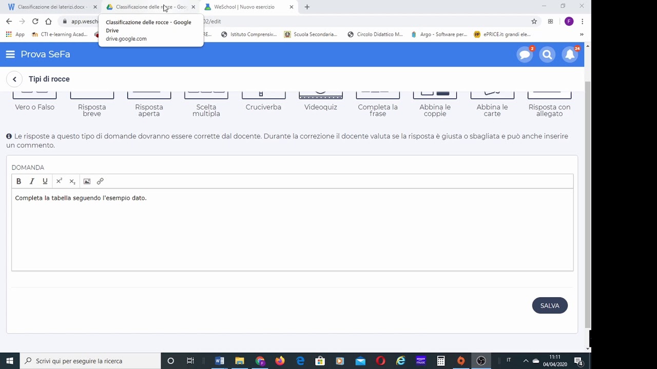 WeSchool assegnare esercizio con file che successivamente l'alunno  restituir&agrave; svolto