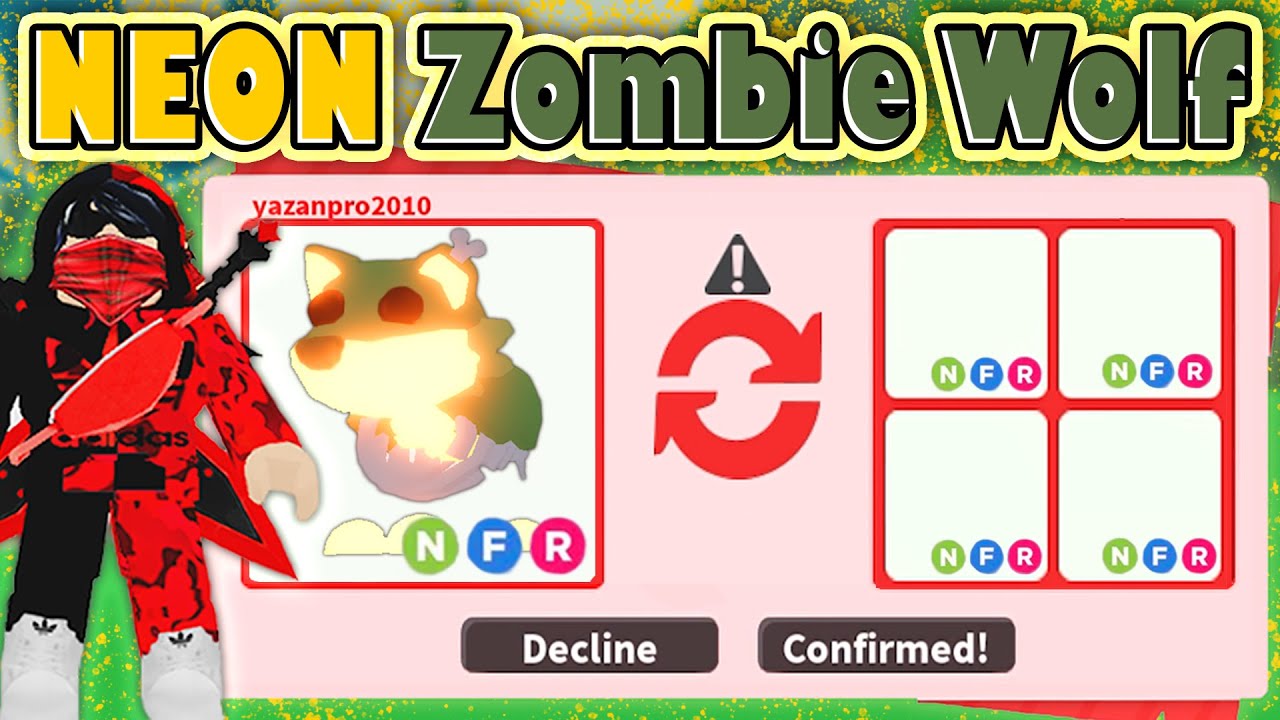 TRADING FIRST NEON Zombie Wolf 🔥🎃 IN NEW ADOPT ME HALLOWEEN UPDATE!
