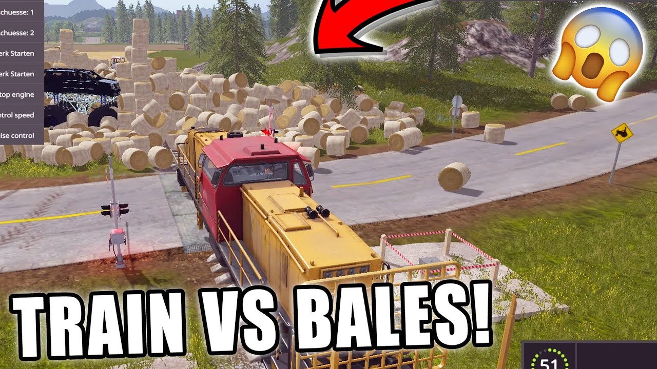 TRAIN VS. BALES | BAILING CHALLENGE | BIG BUD | FARMING SIMULATOR 2017
