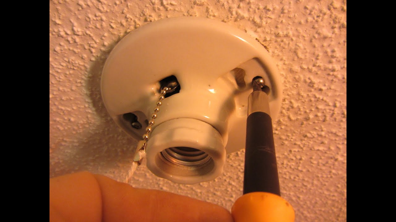 CHANGING A PULL CHAIN LIGHT FIXTURE