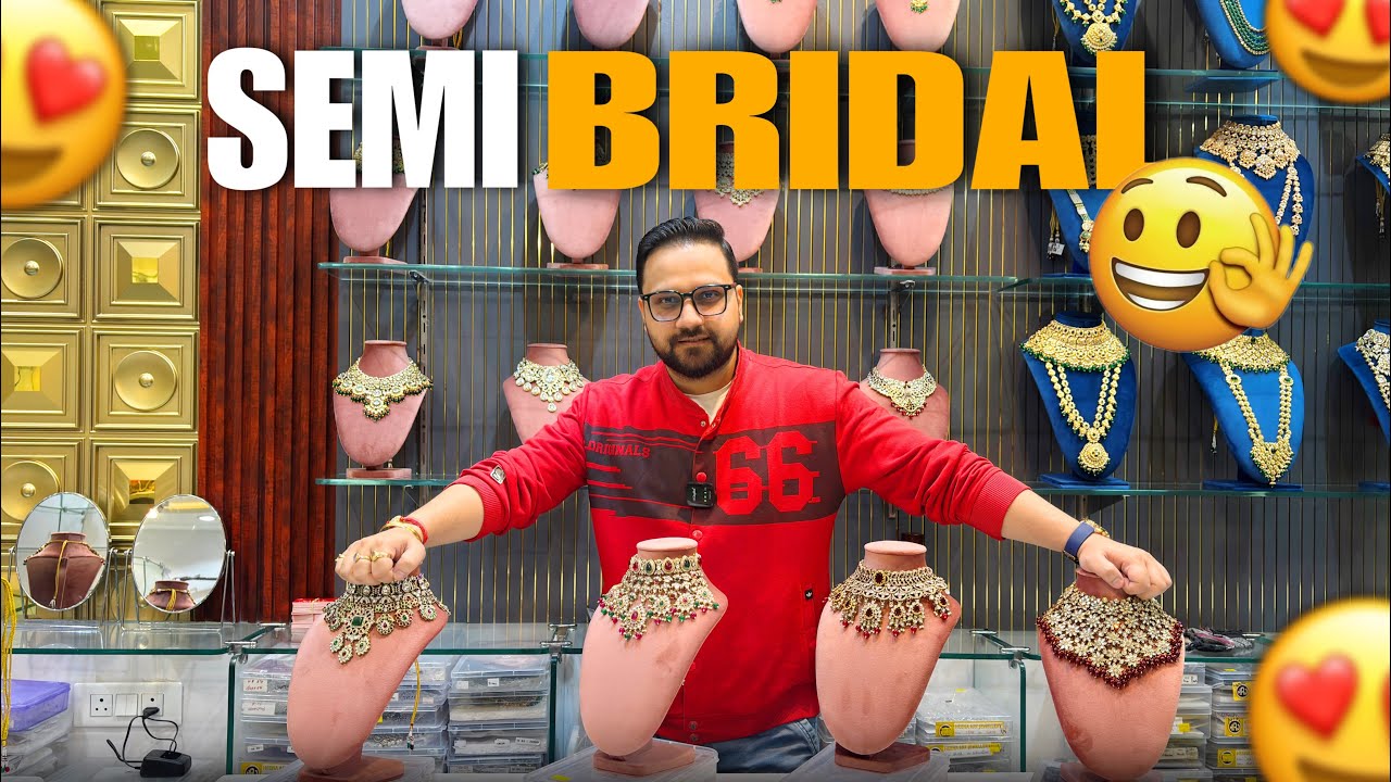 शादी स्पेशल सेमी ब्राइडल ज्वेलरी सेट | भारी लुक में किफायती दाम @Eagle.Jewellers #chandnichowk 