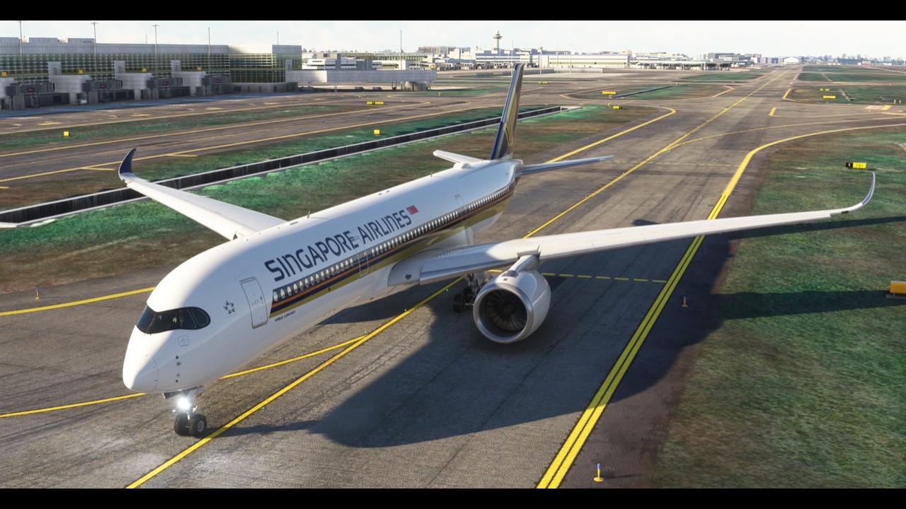 MSFS20 - INI A359 - Afternoon Sunny Departure from Singapore RW02C - SIAV Group - SQ388