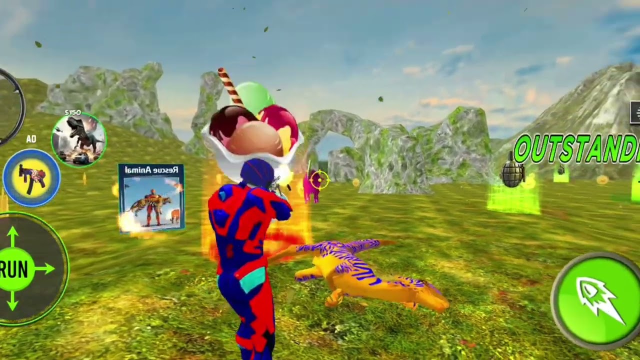 Spider Hero vs Dinosaurs Hunt BRONTOSAURUS ANIMALS