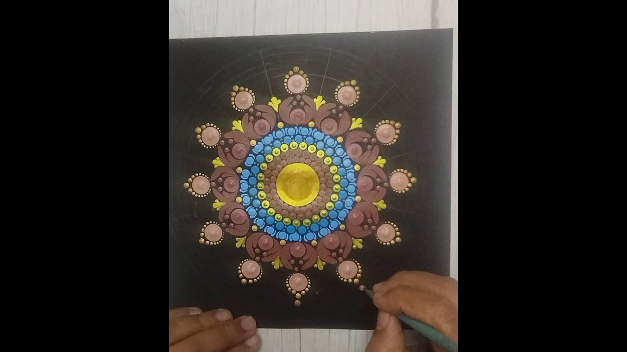 Dot Mandala Painting for Beginners | 8” Board | Step-by-Step (  1)