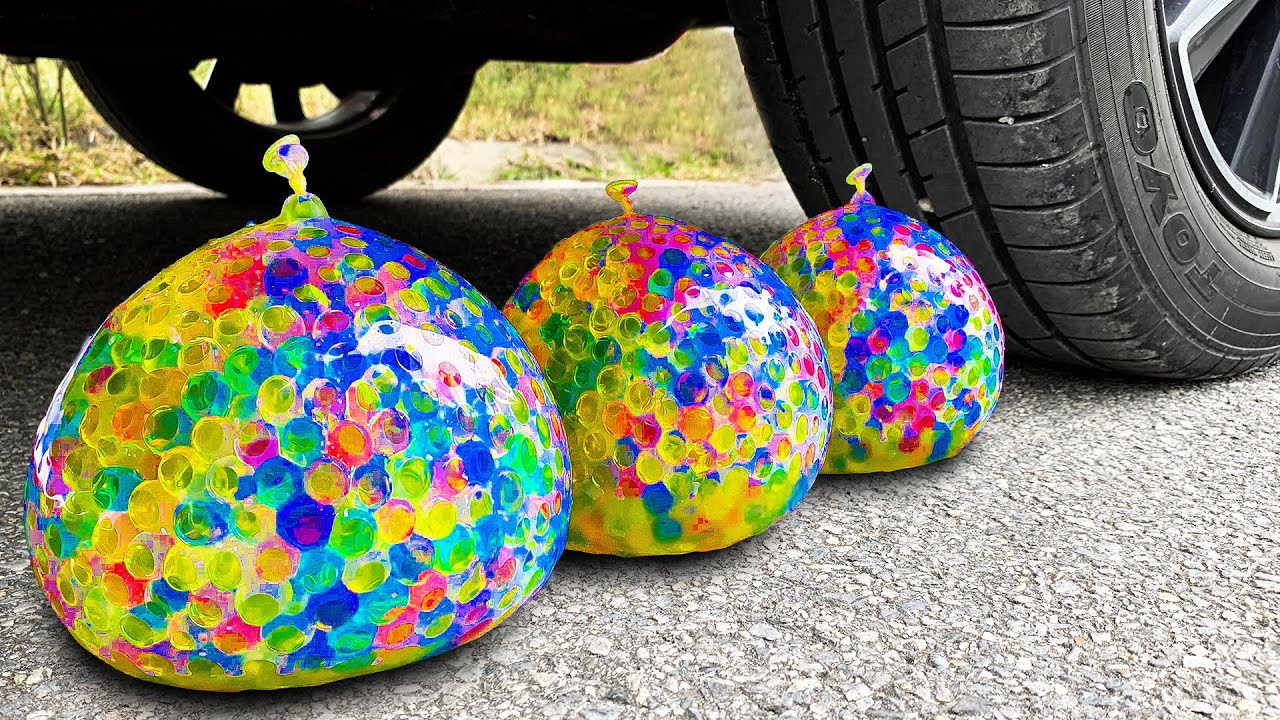 Funny Crushing Experiment Giant Orbeez Balloons vs Car! Crushing Crunchy, Soft Things with Car!