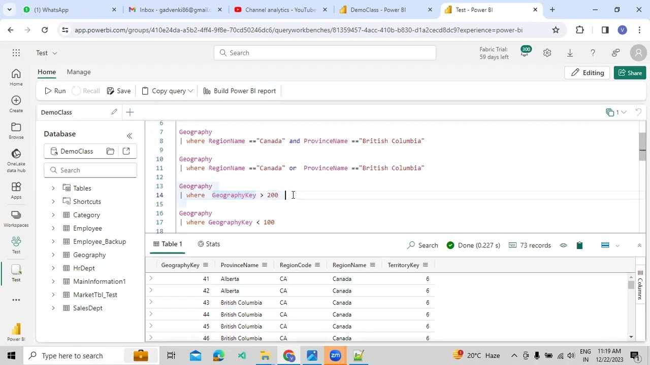 Understand about How to use Where in KQL using Microsoft Fabric