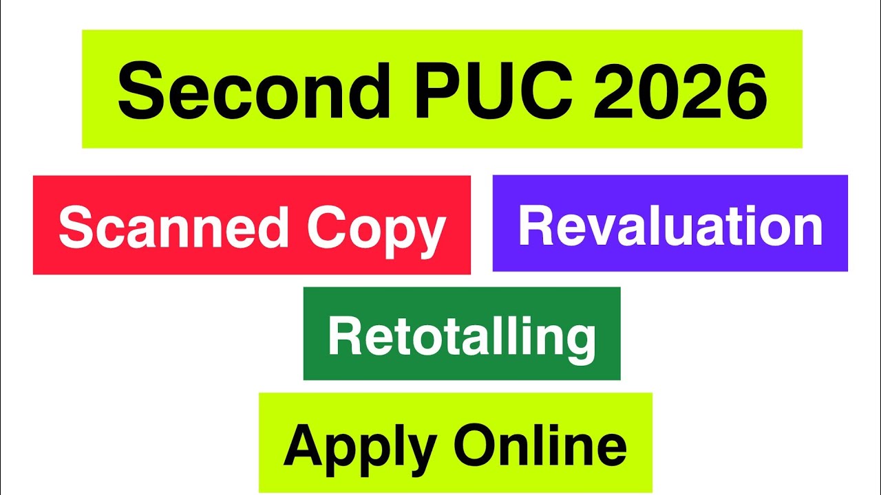Second Puc 2026 Scanned Copy, Revaluation and Retotalling Apply Online 