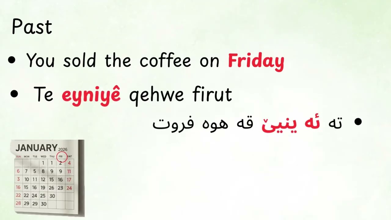 Learn Kurdish Behdini (0043)Days