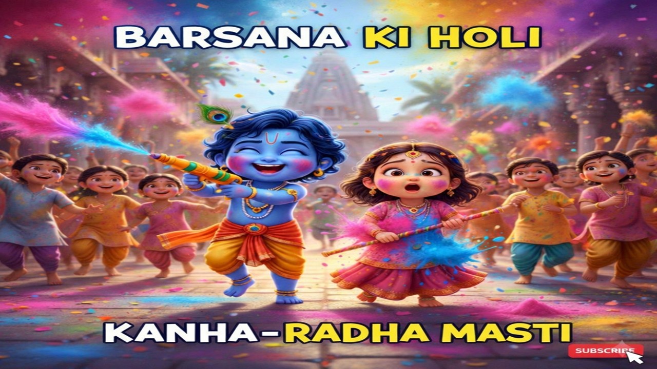 नटखट कान्हा आया रे |Barsana Ki Holii - Kids Holi Song | 3D Animation
