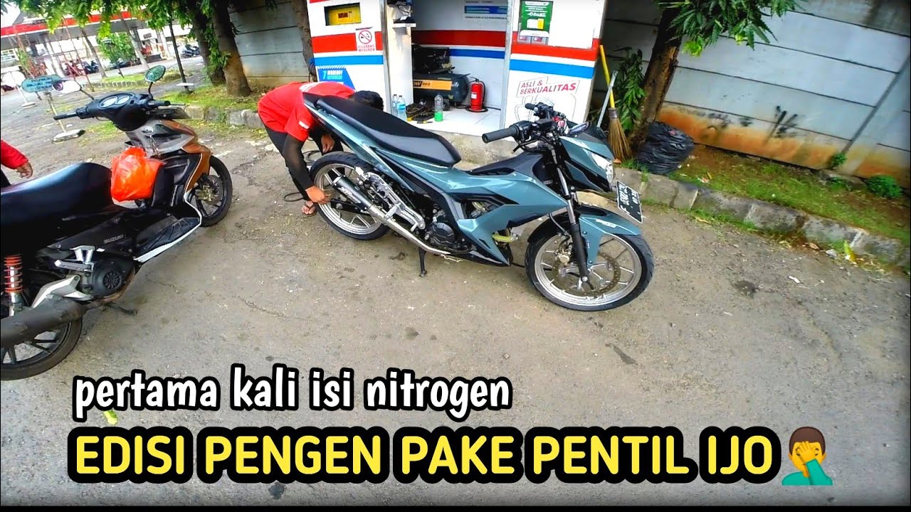 NORA BANGET 🤦&zwj;♂️ PERTAMA KALI MOTOR DI ISI ANGIN NITROGEN || HONDA SONIC 150R  #sonic150r #nitrogen