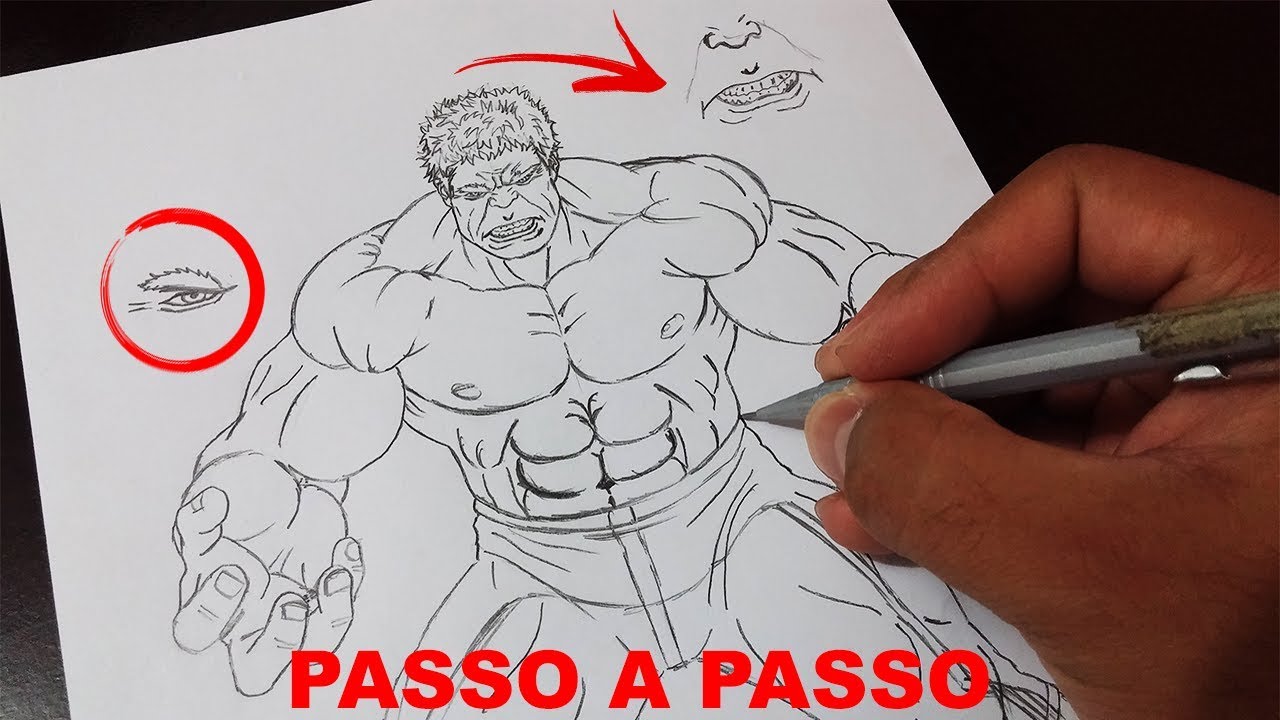 APRENDA a Desenhar o HULK DOS VINGADORES - How to Draw Hulk