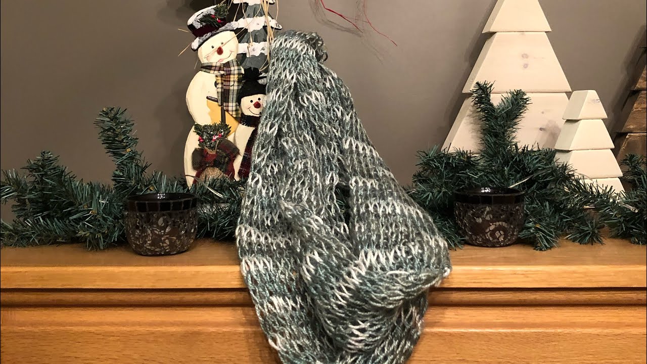 Long Drop Stitch Infinity Scarf With “STRAIGHT” Edge Join ~ Addi, Sentro, Circular Knitting