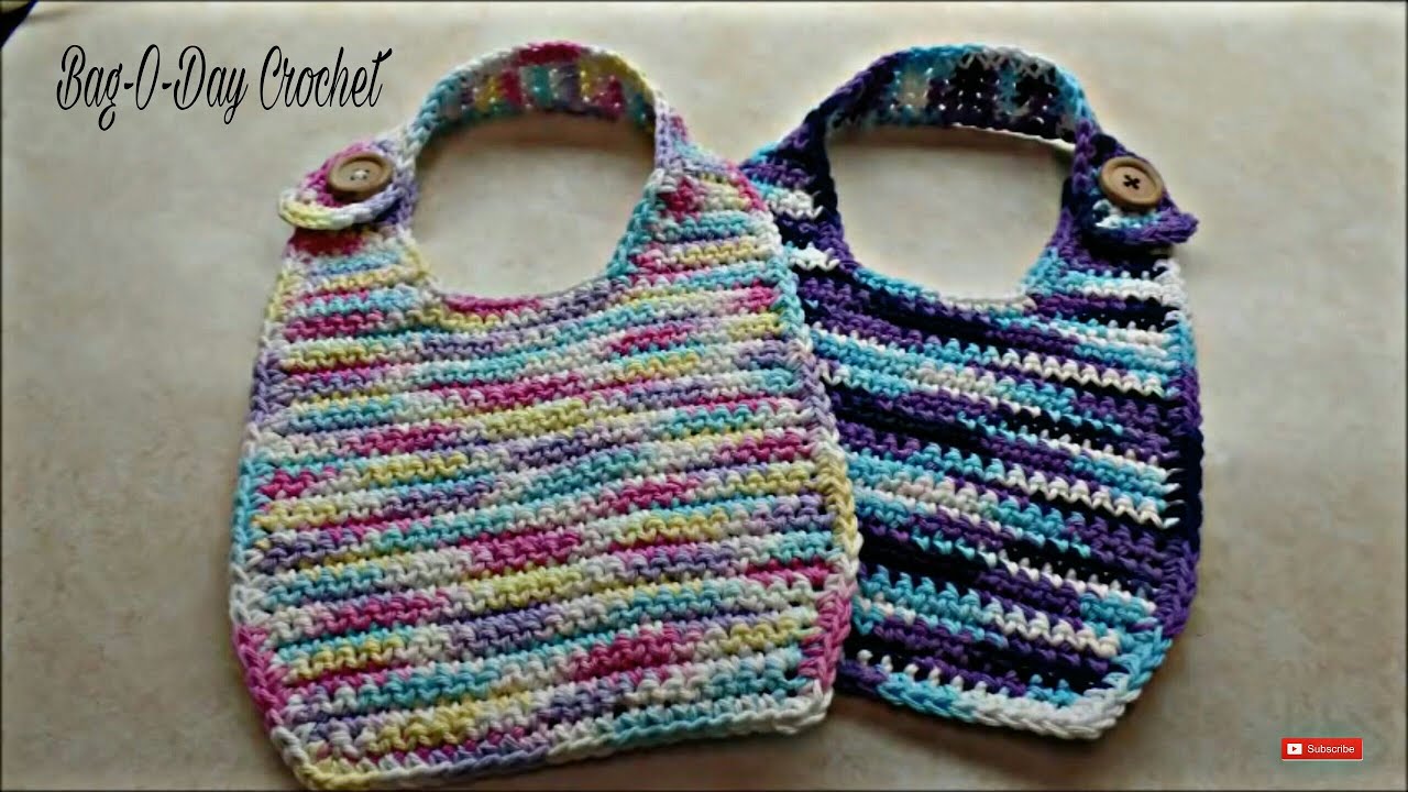 Easy Crochet Baby Toddler Bib TUTORIAL #291 Bagoday Crochet
