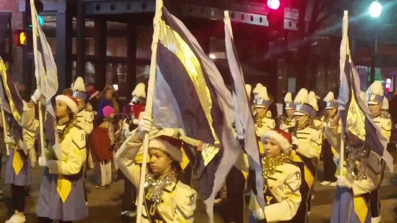 Troy Middle School Marching Band at Joliet, IL Light Up The Holidays - 2016