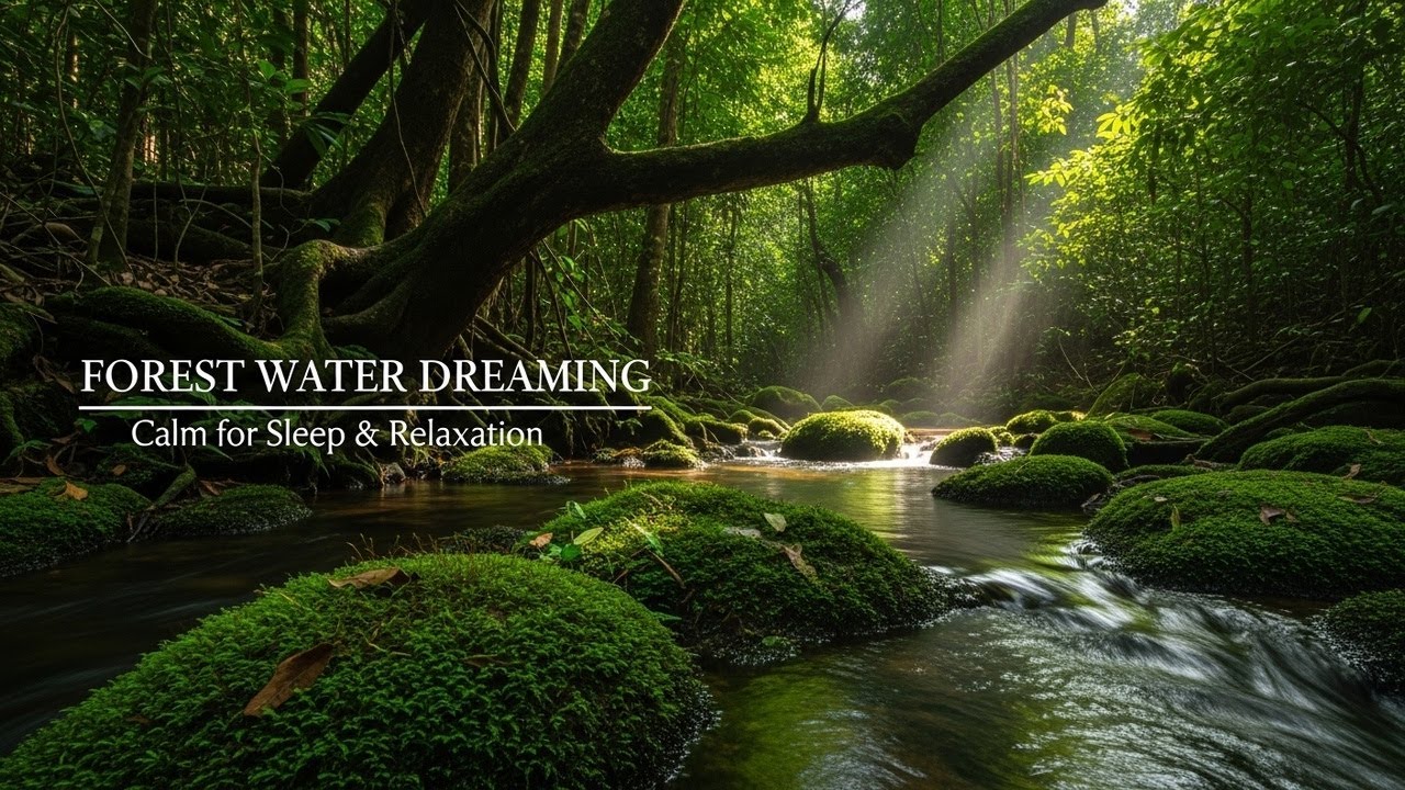 Serene Forest Ambience with Gentle River Flow for Study Meditation Sleep Stress Relief and Calm Mind