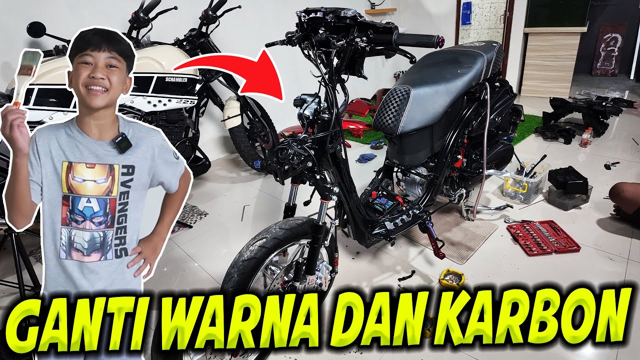 MODIFIKASI LAGI MOTOR STYLO DIMAS!! GANTI WARNA DAN CARBON..