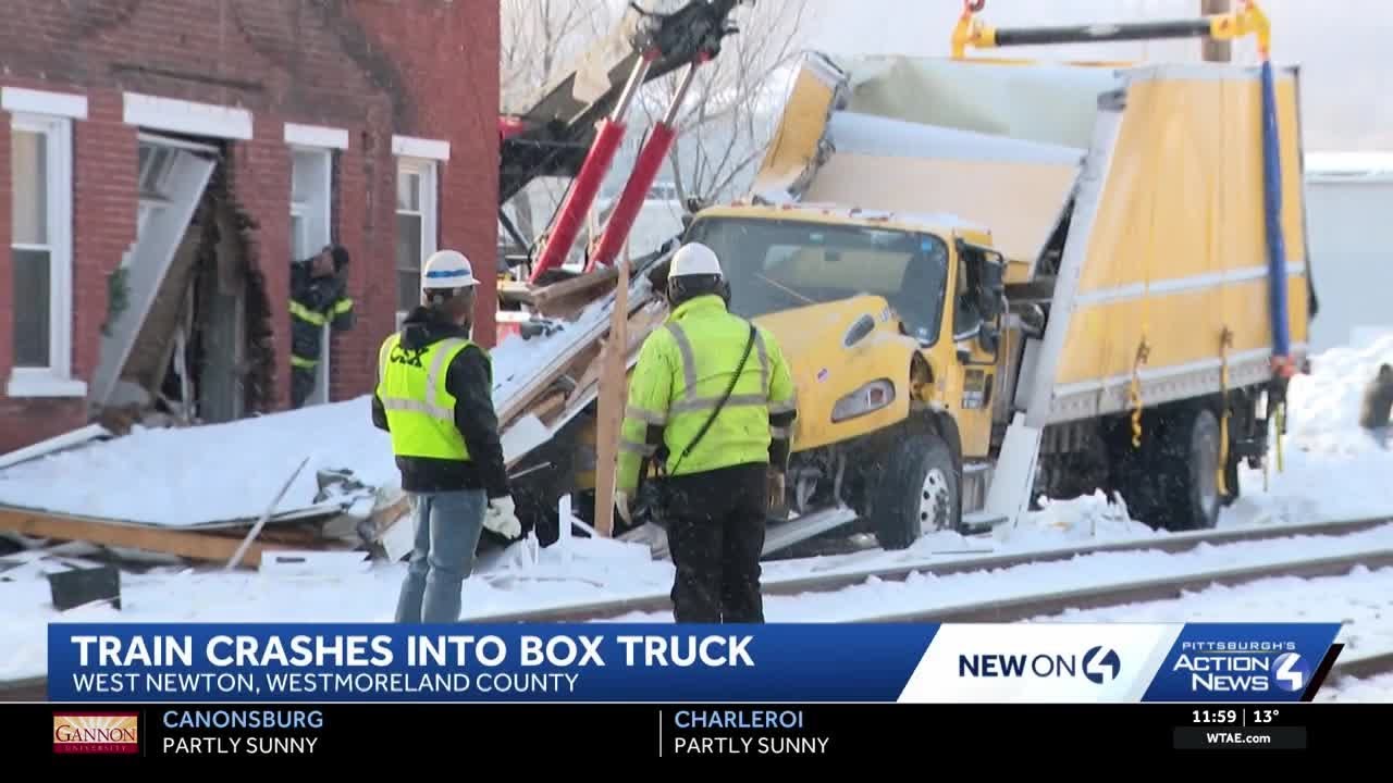 Box truck hits home after colliding with train in Westmoreland County