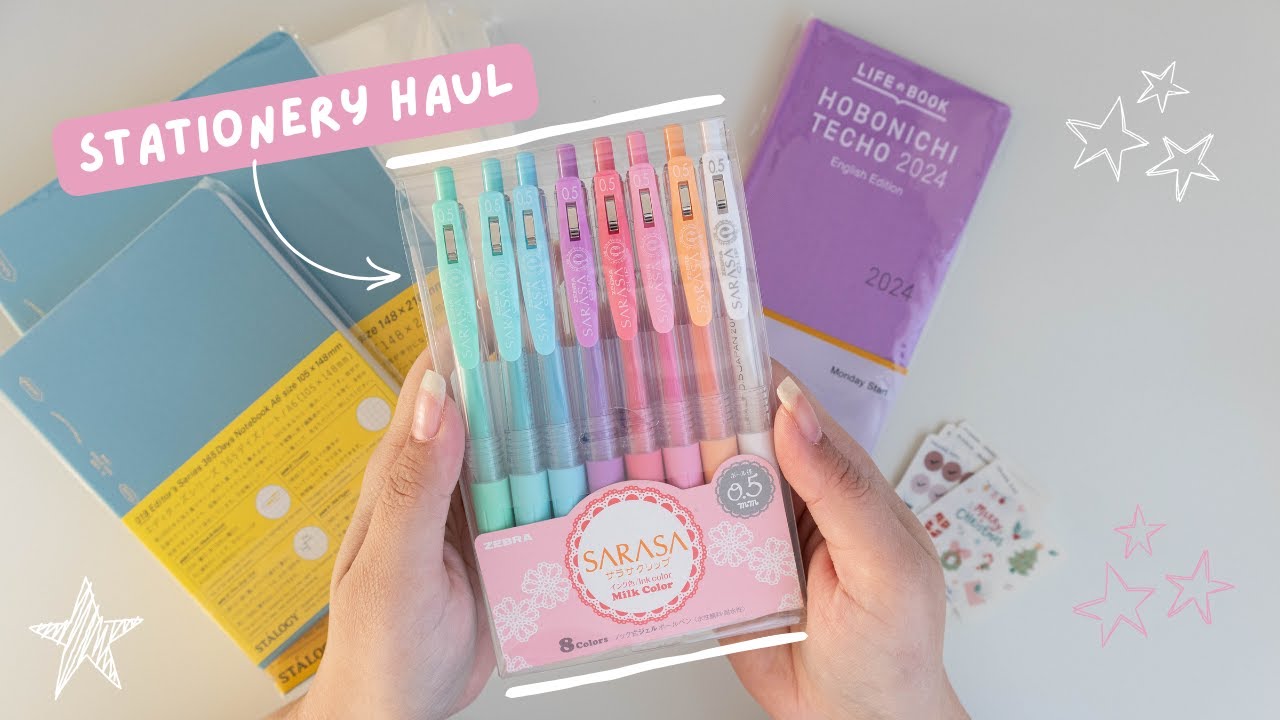 Stationery haul 2023: Hobonichi Weeks, Stalogy, Midori MD, Sarasa gel pens and Velvety ink stickers