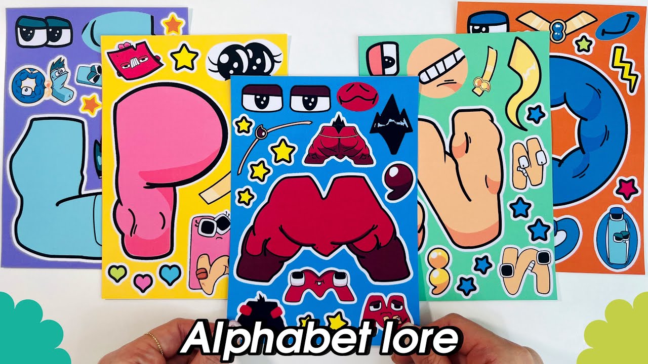 Alphabet Lore Heroes Sticker Book PaperDiy ⚡️ 알파벳 로어 히어로 L M N O P