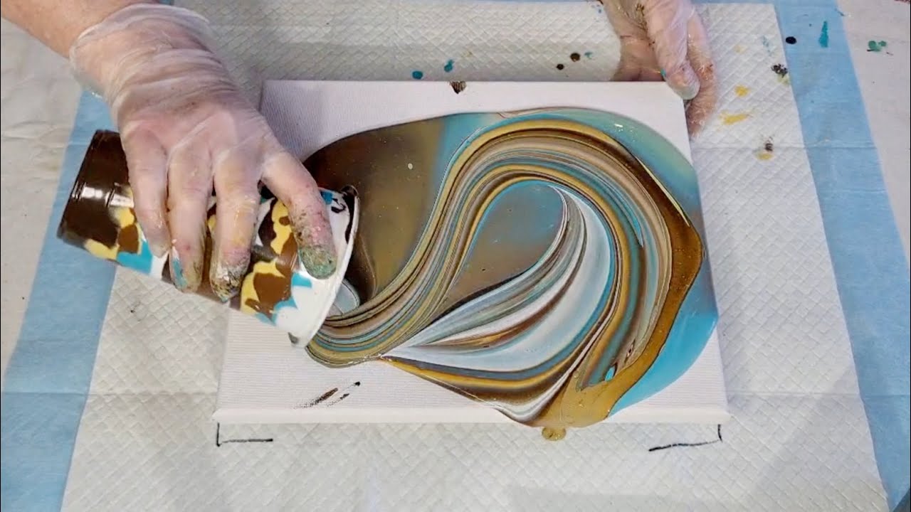 #1244 One Big 'Flip And Lip' Cup Acrylic Pour
