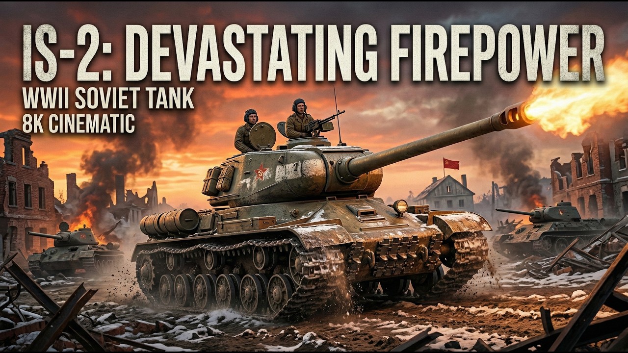 8K Cinematic: The IS-2 Tank's Devastating 122mm Firepower in WWII