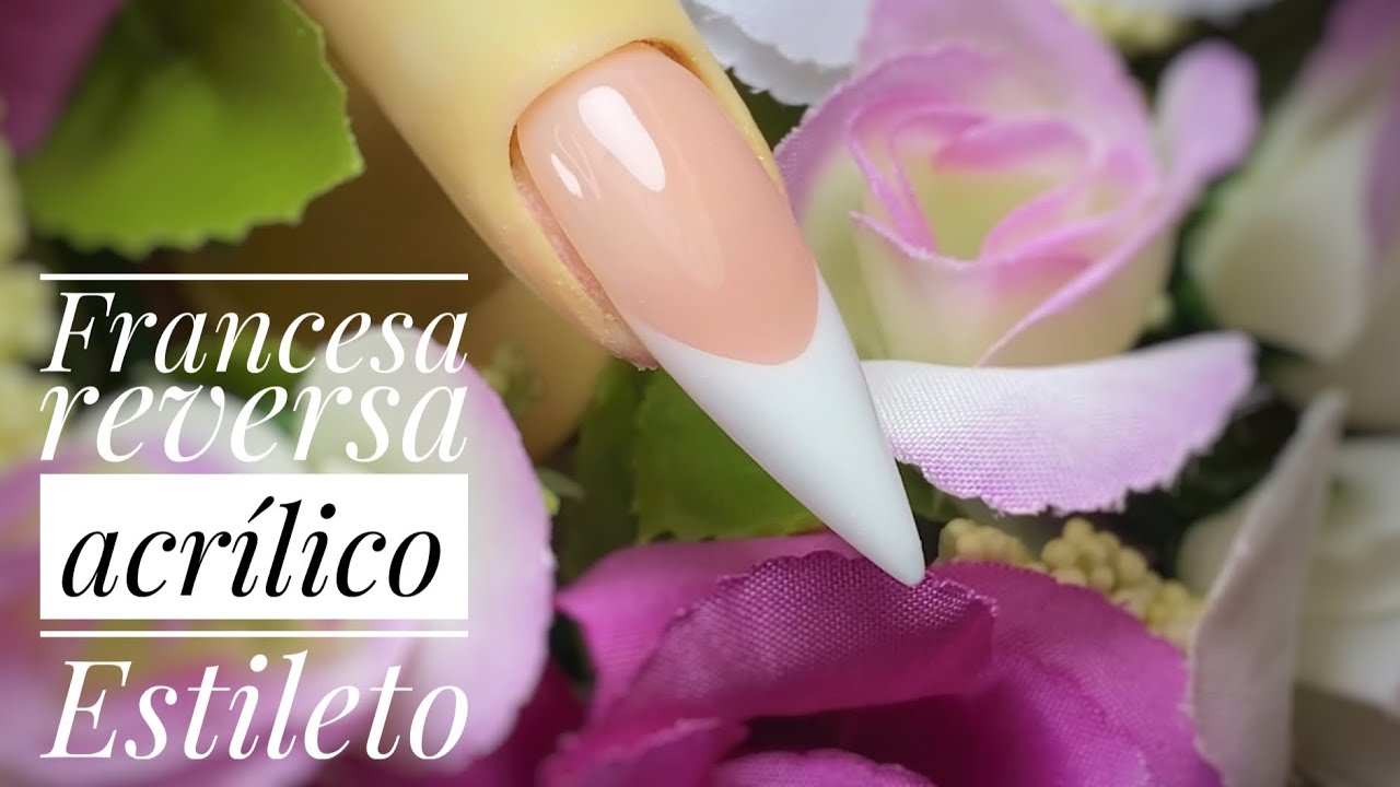 Unha Stiletto em acrílico, passo a passo/Unha francesinha em acrílico para iniciantes